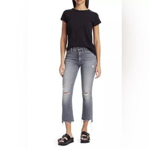 MOTHER Denim The Insider Crop Step Fray in Ace of Spades 27 Gray